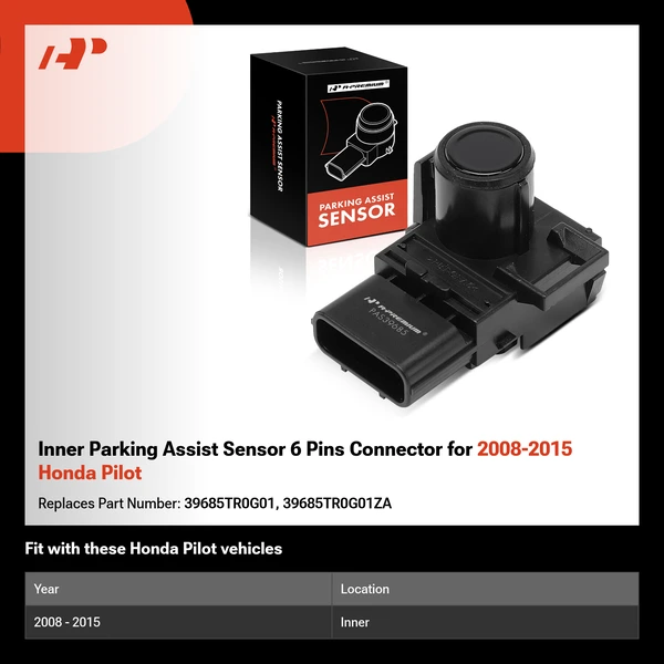 Inner Parking Assist Sensor 6 Pins Connector for 2008-2015 Honda Pilot