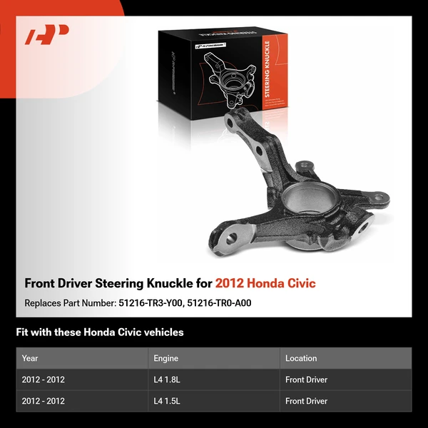Front Driver Steering Knuckle for 2012 Honda Civic