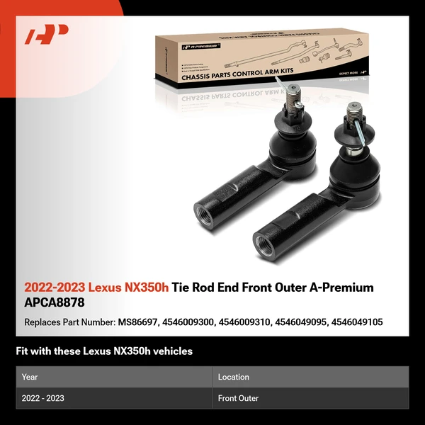 2022-2023 Lexus NX350h Tie Rod End Front Outer A-Premium APCA8878