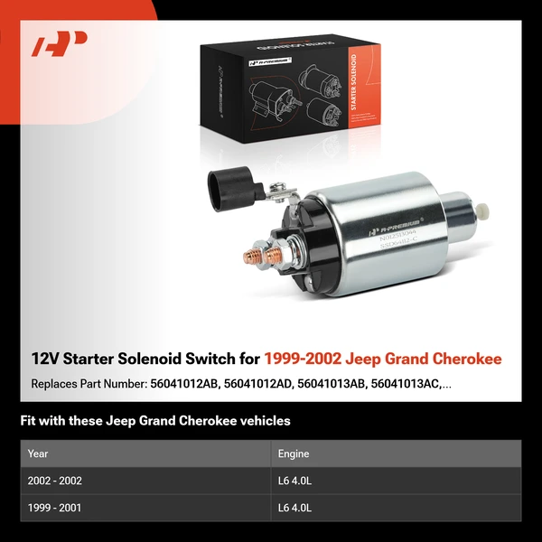 12V Starter Solenoid Switch for 1999-2002 Jeep Grand Cherokee