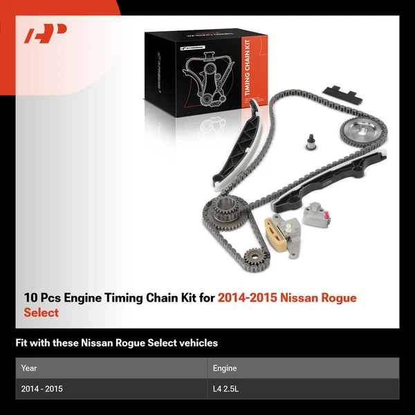 10 Pcs Engine Timing Chain Kit for 2014-2015 Nissan Rogue Select