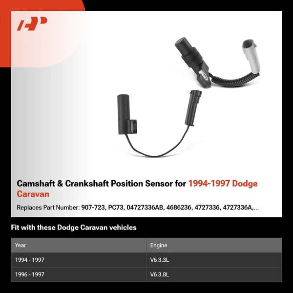 Camshaft & Crankshaft Position Sensor for 1994-1997 Dodge Caravan