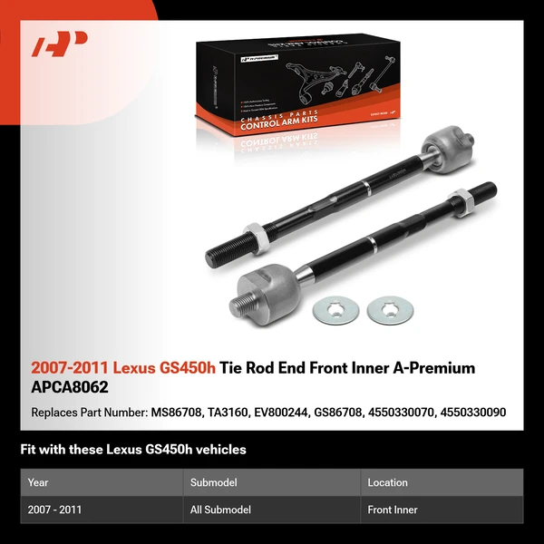 2007-2011 Lexus GS450h Tie Rod End Front Inner A-Premium APCA8062