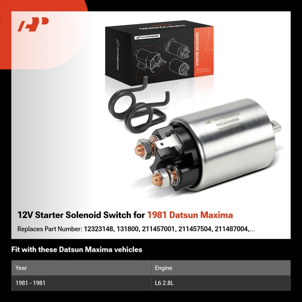12V Starter Solenoid Switch for 1981 Datsun Maxima