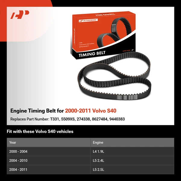 Engine Timing Belt for 2000-2011 Volvo S40