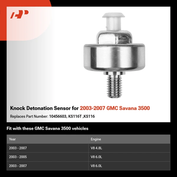 Knock Detonation Sensor for 2003-2007 GMC Savana 3500