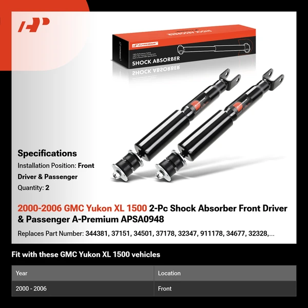 2000-2006 GMC Yukon XL 1500 2-Pc Shock Absorber Front Driver & Passenger A-Premium APSA0948