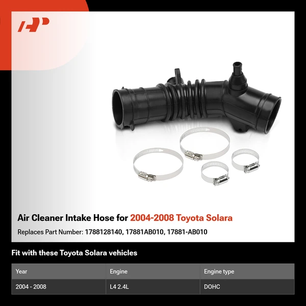 Air Cleaner Intake Hose for 2004-2008 Toyota Solara