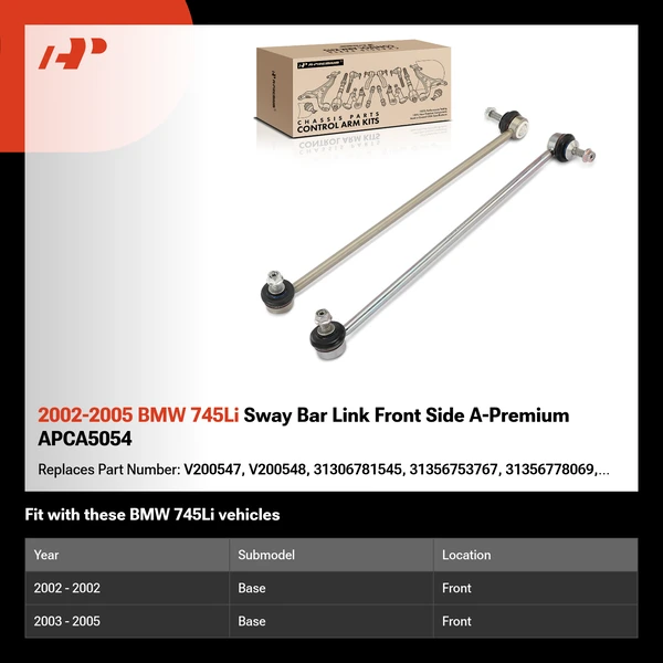 2002-2005 BMW 745Li Sway Bar Link Front Side A-Premium APCA5054