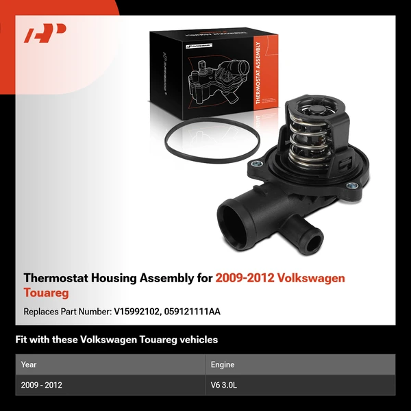 Thermostat Housing Assembly for 2009-2012 Volkswagen Touareg