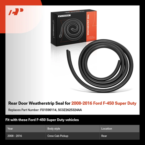 Rear Door Weatherstrip Seal for 2008-2016 Ford F-450 Super Duty