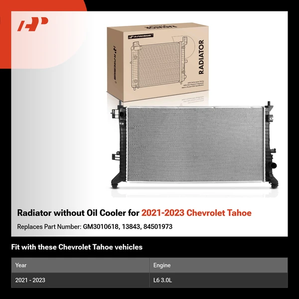 Radiator without Oil Cooler for 2021-2023 Chevrolet Tahoe