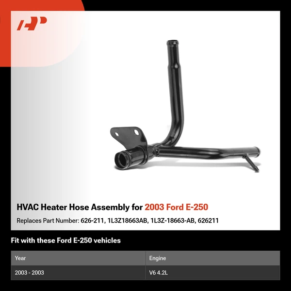 HVAC Heater Hose Assembly for 2003 Ford E-250