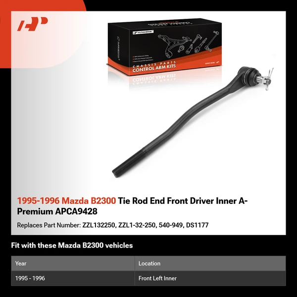 1995-1996 Mazda B2300 Tie Rod End Front Driver Inner A-Premium APCA9428