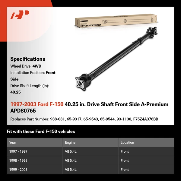 1997-2003 Ford F-150 40.25 in. Drive Shaft Front Side A-Premium APDS0765