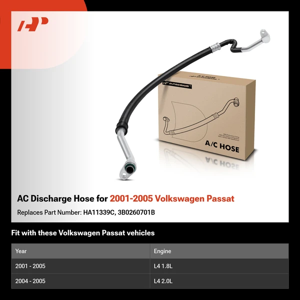 AC Discharge Hose for 2001-2005 Volkswagen Passat