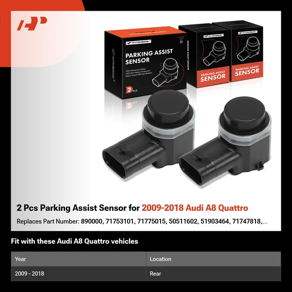 2 Pcs Parking Assist Sensor for 2009-2018 Audi A8 Quattro