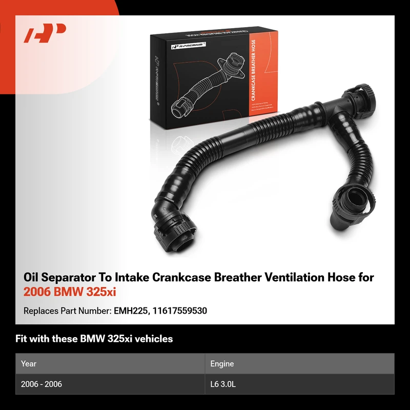 Oil Separator To Intake Crankcase Breather Ventilation Hose for 2006 BMW 325xi