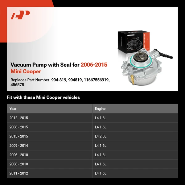 Vacuum Pump with Seal for 2006-2015 Mini Cooper