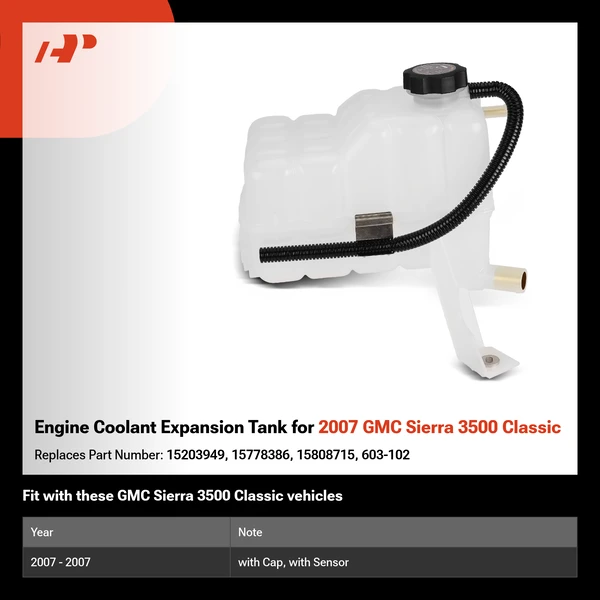 Engine Coolant Expansion Tank for 2007 GMC Sierra 3500 Classic