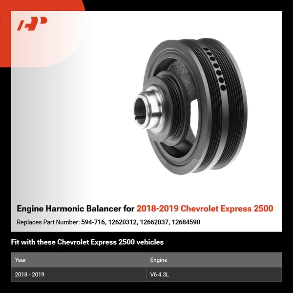 Engine Harmonic Balancer for 2018-2019 Chevrolet Express 2500