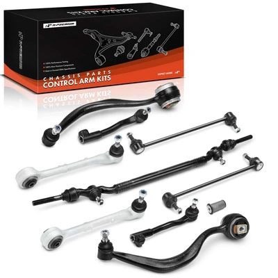 10 Pcs Front Lower Control Arm Tie Rod Sway Bar Center Link