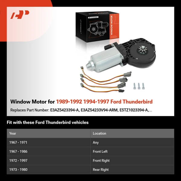 Window Motor for 1989-1992 1994-1997 Ford Thunderbird