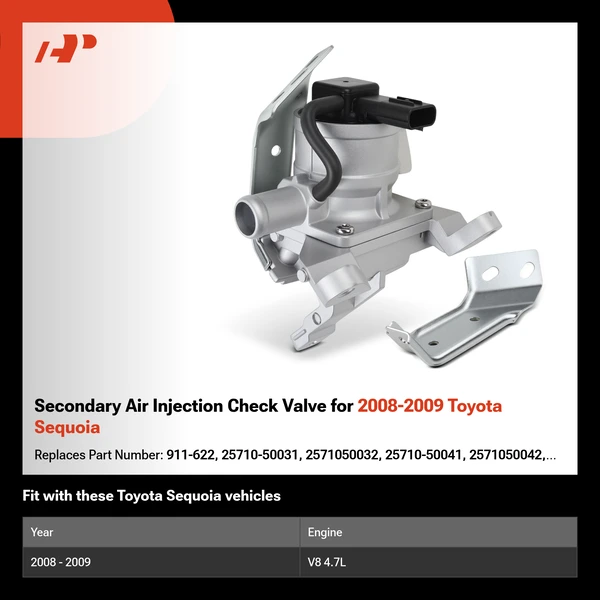 Secondary Air Injection Check Valve for 2008-2009 Toyota Sequoia