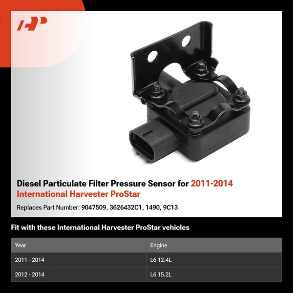 Diesel Particulate Filter Pressure Sensor for 2011-2014 International Harvester ProStar