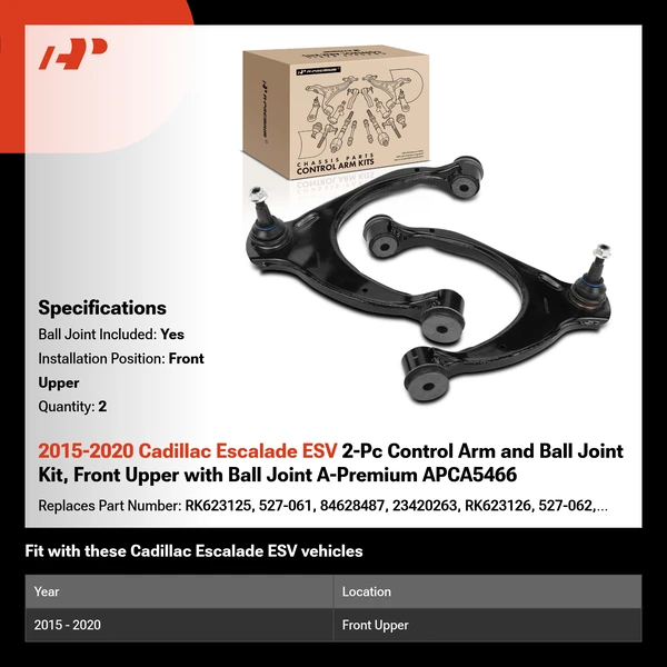 2015-2020 Cadillac Escalade ESV 2-Pc Control Arm and Ball Joint Kit, Front Upper with Ball Joint A-Premium APCA5466