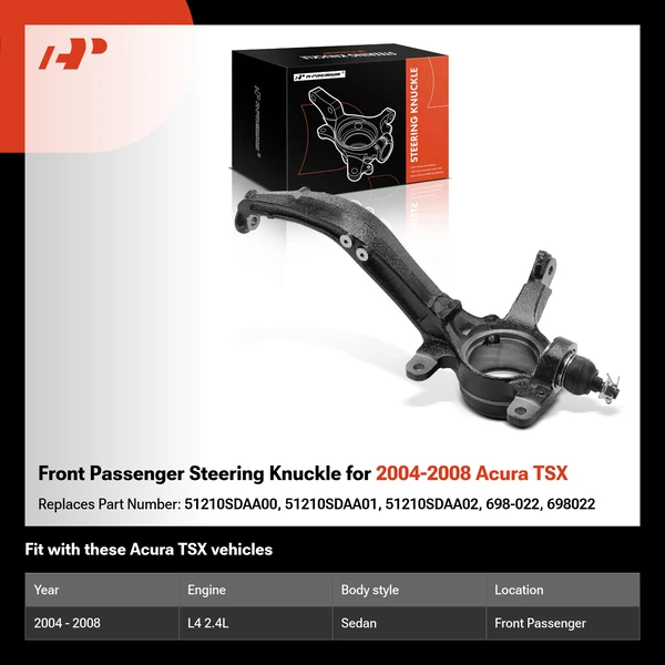 Front Passenger Steering Knuckle for 2004-2008 Acura TSX