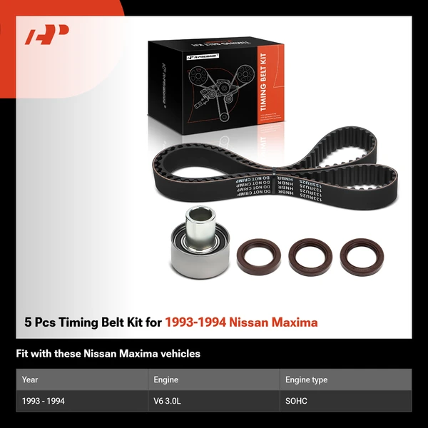 5 Pcs Timing Belt Kit for 1993-1994 Nissan Maxima