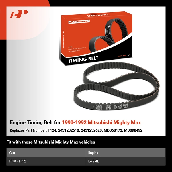Engine Timing Belt for 1990-1992 Mitsubishi Mighty Max