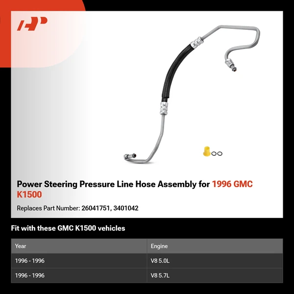 Power Steering Pressure Line Hose Assembly for 1996 GMC K1500