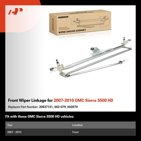 Front Wiper Linkage for 2007-2010 GMC Sierra 3500 HD