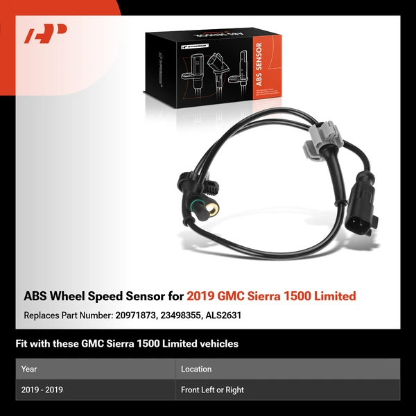 ABS Wheel Speed Sensor for 2019 GMC Sierra 1500 Limited
