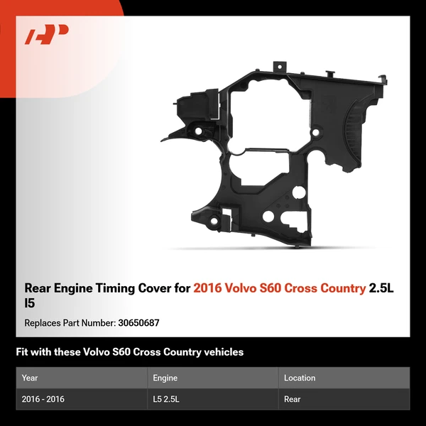 Rear Engine Timing Cover for 2016 Volvo S60 Cross Country 2.5L l5