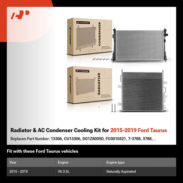 Radiator & AC Condenser Cooling Kit for 2015-2019 Ford Taurus