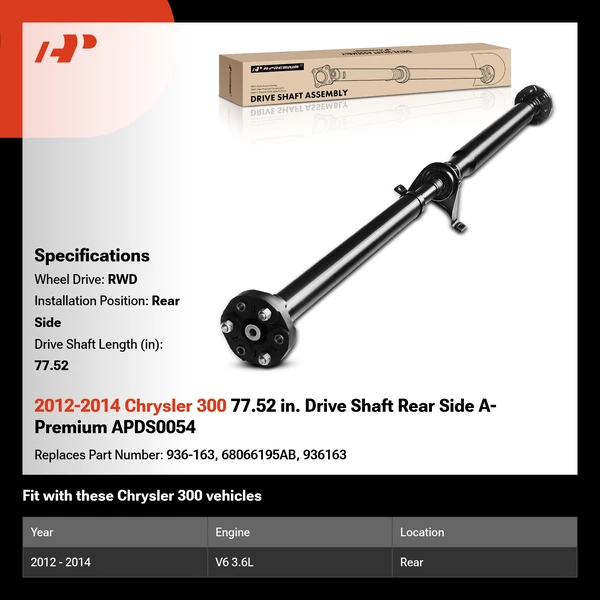 2012-2014 Chrysler 300 77.52 in. Drive Shaft Rear Side A-Premium APDS0054