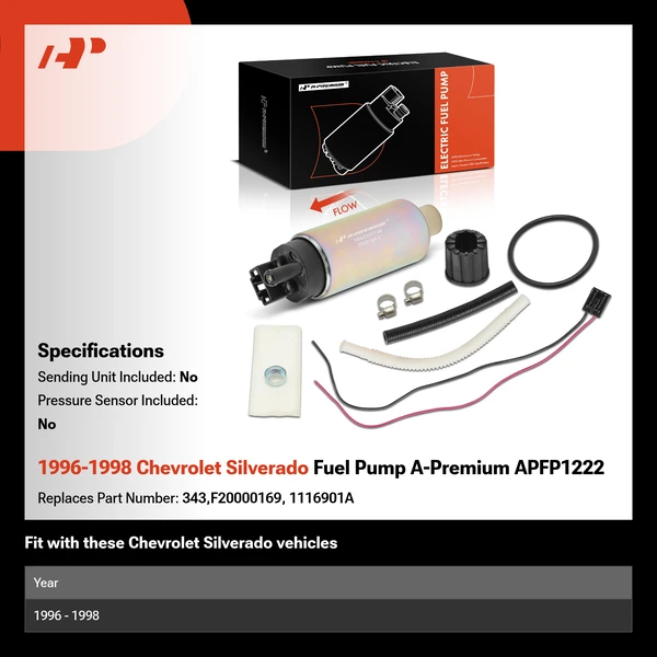 1996-1998 Chevrolet Silverado Fuel Pump A-Premium APFP1222