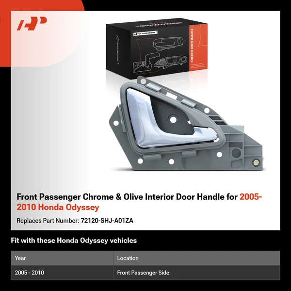 Front Passenger Chrome & Olive Interior Door Handle for 2005-2010 Honda Odyssey