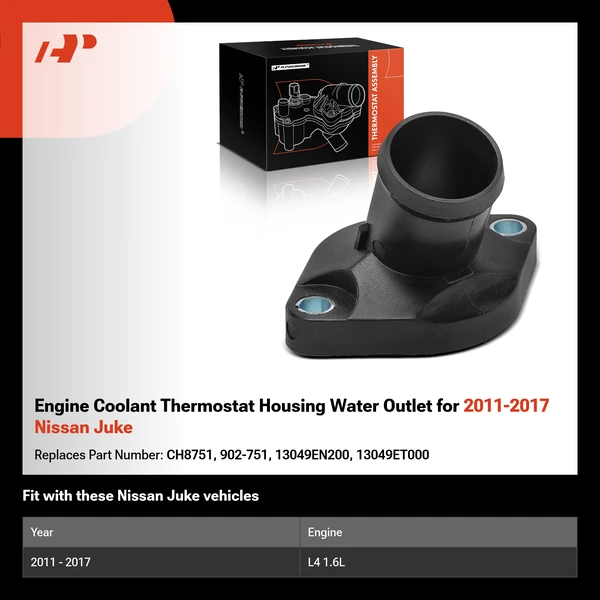 Engine Coolant Thermostat Housing Water Outlet for 2011-2017 Nissan Juke