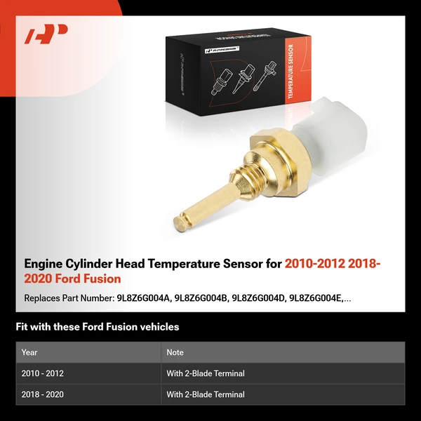 Engine Cylinder Head Temperature Sensor for 2010-2012 2018-2020 Ford Fusion