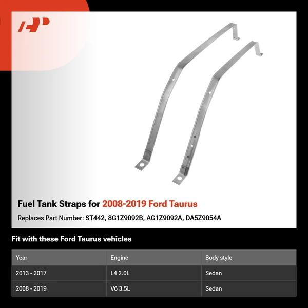 Fuel Tank Straps for 2008-2019 Ford Taurus