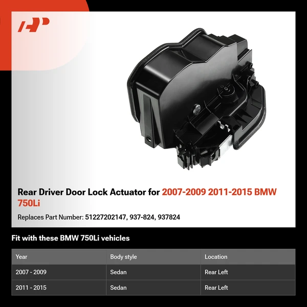 Rear Driver Door Lock Actuator for 2007-2009 2011-2015 BMW 750Li
