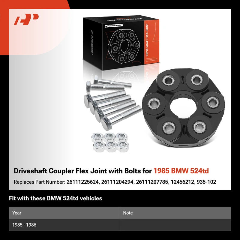 Driveshaft Coupler Flex Joint with Bolts for 1985 BMW 524td