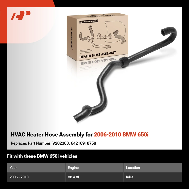 HVAC Heater Hose Assembly for 2006-2010 BMW 650i