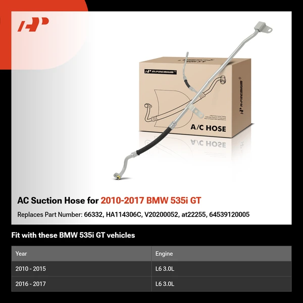 AC Suction Hose for 2010-2017 BMW 535i GT