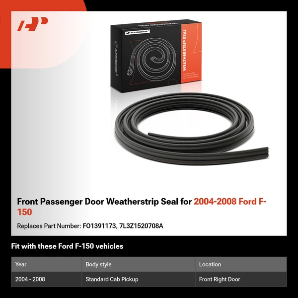 Front Passenger Door Weatherstrip Seal for 2004-2008 Ford F-150