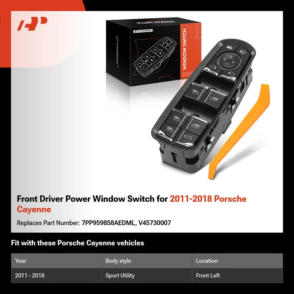 Front Driver Power Window Switch for 2011-2018 Porsche Cayenne